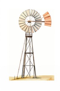 Windmill outdoors turbine drawing. AI generated Image by rawpixel.