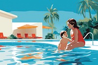 Swimming resort holiday summer. AI generated Image by rawpixel.