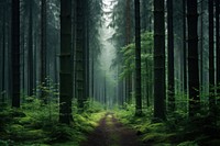 Green forest woodland outdoors nature. AI generated Image by rawpixel.