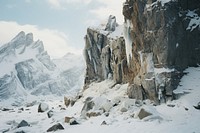 Mountain nature snow rock. AI generated Image by rawpixel.