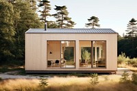 Sustainable wooden home architecture building outdoors. AI generated Image by rawpixel.