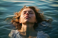 Swimming portrait summer female. 