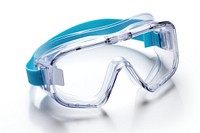 Transparent goggles white background accessories. 