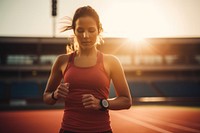 Running outdoors jogging athlete. 