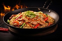 Food vegetable noodle wok. AI generated Image by rawpixel.