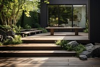 Garden wood architecture backyard. AI generated Image by rawpixel.