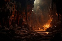 Underworld cave nature illuminated tranquility. AI generated Image by rawpixel.