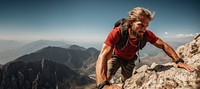 Strong mountain climber recreation adventure climbing. AI generated Image by rawpixel.