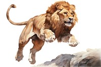 Lion jumping mammal animal carnivora. AI generated Image by rawpixel.