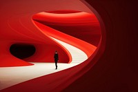 Abstract architectural space walking person curve. AI generated Image by rawpixel.