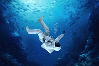 Astronaut & underwater world surreal remix