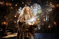 Wizard practicing magic fantasy remix