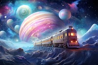 Pastel color train astronomy universe outdoors. AI generated Image by rawpixel.