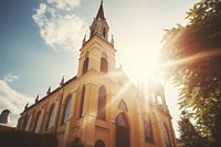 Beautiful church architecture building outdoors. 