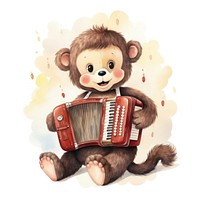 Monkey accordion mammal animal. 