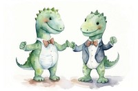 Dinosaurs wearing suits cartoon animal toy. 