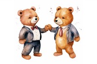 Little bears wearing suits cartoon toy representation. 