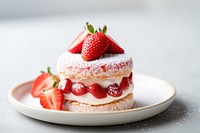 Japanese strawberry short cake dessert fruit cream. 