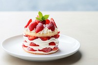 Japanese strawberry short cake dessert fruit cream. 