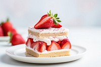 Japanese strawberry short cake dessert fruit cream. 