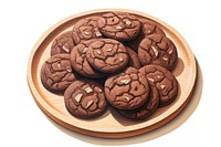 Chocolate cookies dessert plate food. AI generated Image by rawpixel.