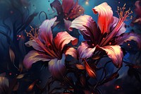Dark exotic flowers plant petal inflorescence. AI generated Image by rawpixel.
