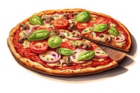 Vegan pizza food mozzarella vegetable. AI generated Image by rawpixel.