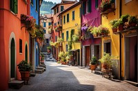 European alley building architecture outdoors. AI generated Image by rawpixel.