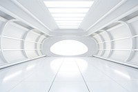 White futuristic room architecture building corridor. 