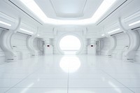 White futuristic room architecture building corridor. AI generated Image by rawpixel.