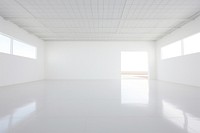 White modern room flooring architecture daylighting. AI generated Image by rawpixel.