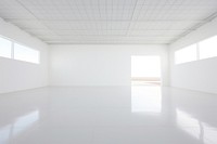 White modern room flooring architecture daylighting. 