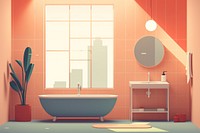 Bathroom bathtub architecture reflection. AI generated Image by rawpixel.