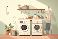 Laundry room appliance dryer laundromat. AI generated Image by rawpixel.