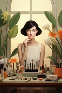 Cosmetics adult woman table. AI generated Image by rawpixel.