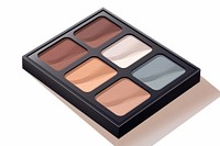 Eyeshadow palette cosmetics white background glamour. 