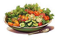 Eating salad bowl vegetable plant food. 