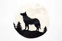 Silhouette wolf moon mammal. 