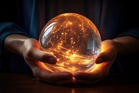 Crystal ball sphere light illuminated. AI generated Image by rawpixel.