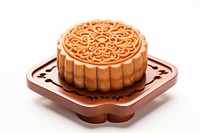 Chinese moon cake dessert food white background. 