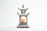 Chinese stone lantern lamp white background spirituality. 