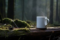 Coffee mug, morning outdoor nature. 