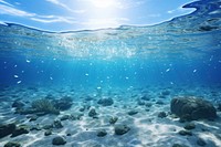 Blue ocean underwater outdoors nature. AI generated Image by rawpixel.
