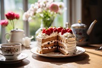 Cake dessert cream table. 