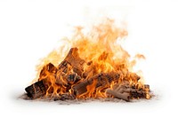 Camfire bonfire white background destruction. AI generated Image by rawpixel.
