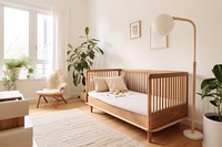 Toddler bed crib comfortable furniture. AI generated Image by rawpixel.