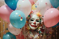 Creepy party clown carnival festival balloon. AI generated Image by rawpixel.