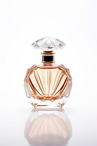 Perfume cosmetics bottle white background. 