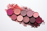 Pink eyeshadow palette cosmetics lipstick white background. AI generated Image by rawpixel.