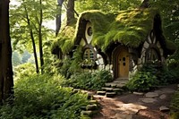 Dwarf house forest architecture outdoors. AI generated Image by rawpixel.